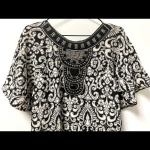 Striking Color Contrast Gorgeously Beaded Dress!